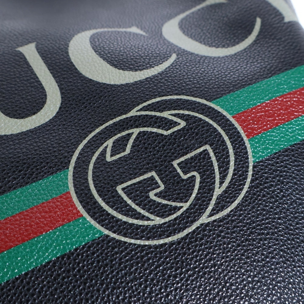 GUCCI(グッチ) シェリーライン GGロゴプリント レザートートバッグ ブラック 572768 525040