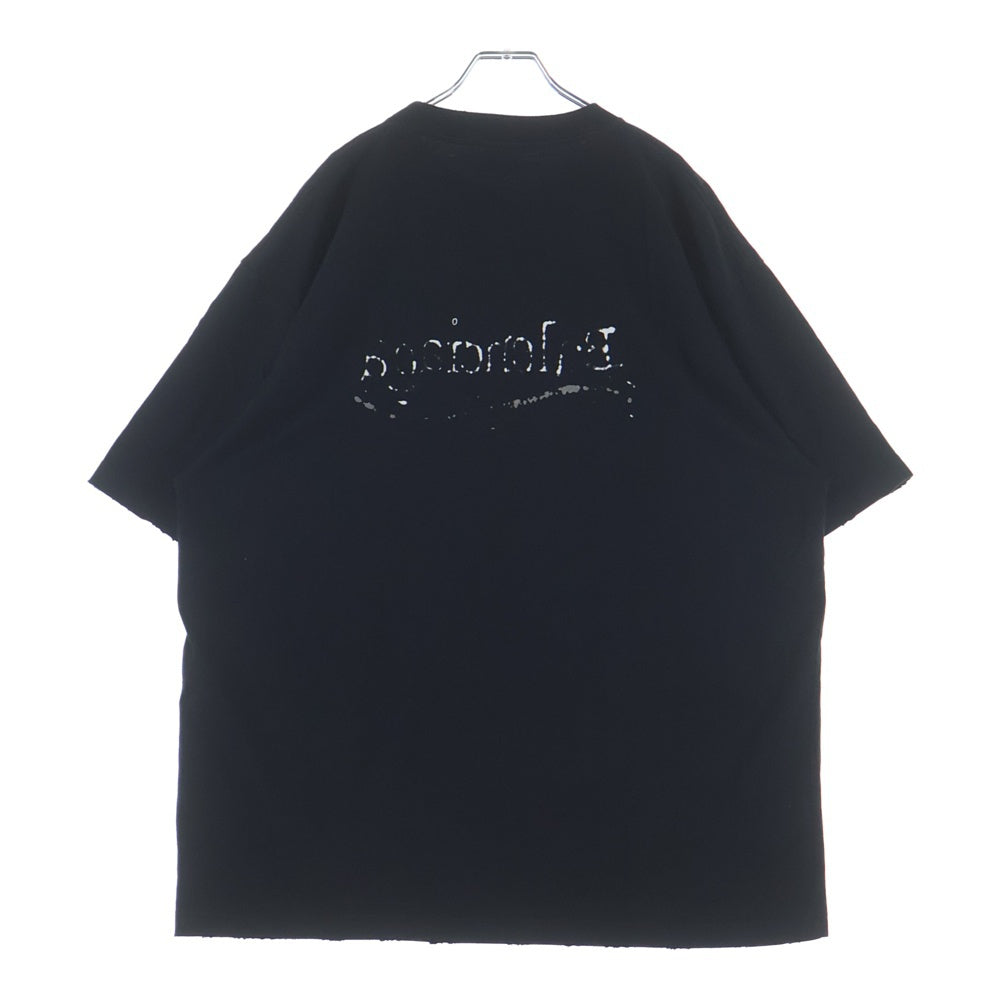 BALENCIAGA(バレンシアガ) 23AW HAND DRAWN POLITICAL CAMPAIGN ハンドドローン ポリティカル キャンペーン 両面プリント ロゴ オーバーサイズ 半袖Tシャツ ブラック 641655 TNVE7