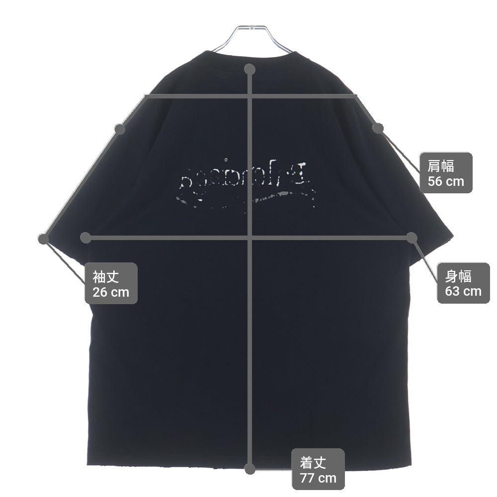 BALENCIAGA(バレンシアガ) 23AW HAND DRAWN POLITICAL CAMPAIGN ハンドドローン ポリティカル キャンペーン 両面プリント ロゴ オーバーサイズ 半袖Tシャツ ブラック 641655 TNVE7