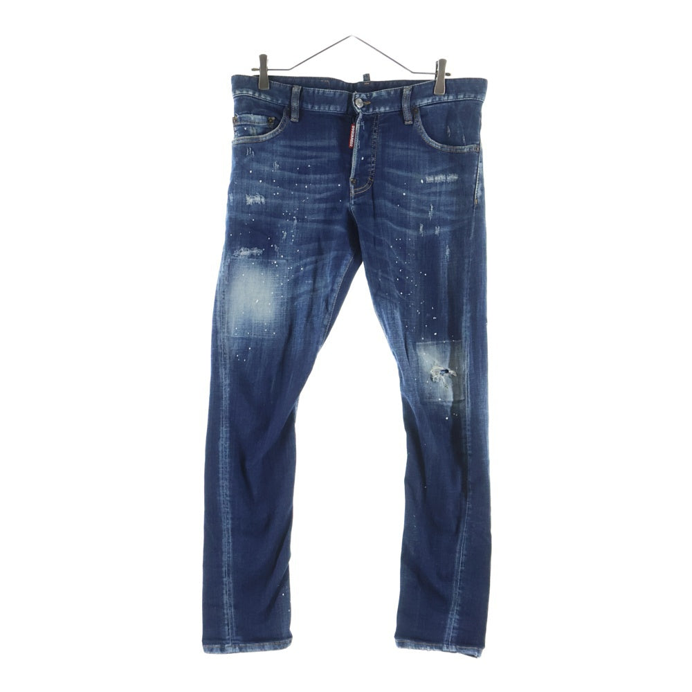 DSQUARED2(ディースクエアード) 19AW UNDER PATCH WASH SEXY TWIST JEAN アンダーパッチ ウォッシュ セクシー ツイスト 5ポケット ボタンフライデニムパンツ インディゴ S74LB0596 S30342