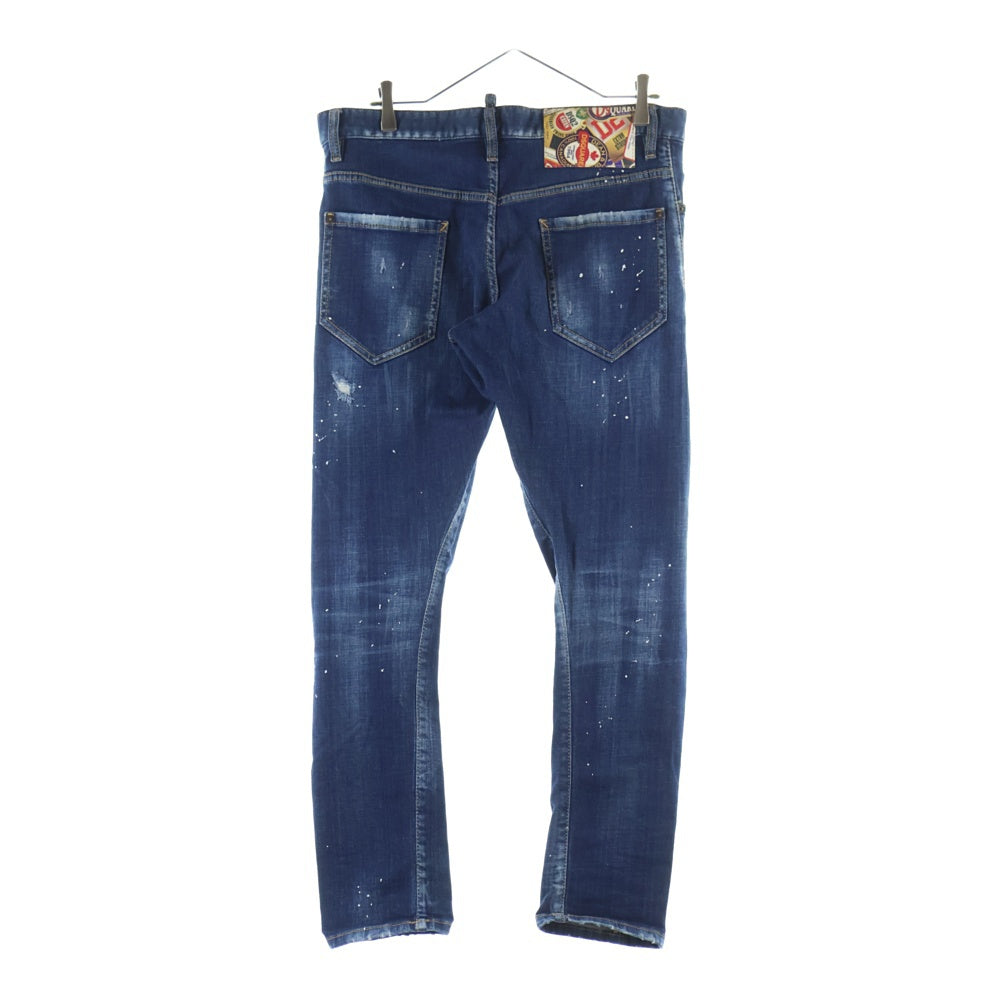 DSQUARED2(ディースクエアード) 19AW UNDER PATCH WASH SEXY TWIST JEAN アンダーパッチ ウォッシュ セクシー ツイスト 5ポケット ボタンフライデニムパンツ インディゴ S74LB0596 S30342