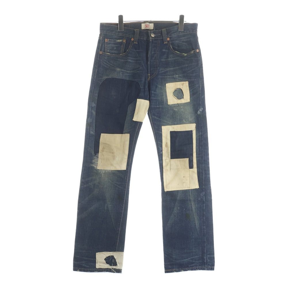 Levi's(リーバイス) 00S-10S 栄光商事 リペアリメイク加工 ボタンフライ 5ポケット デニムパンツ インディゴ