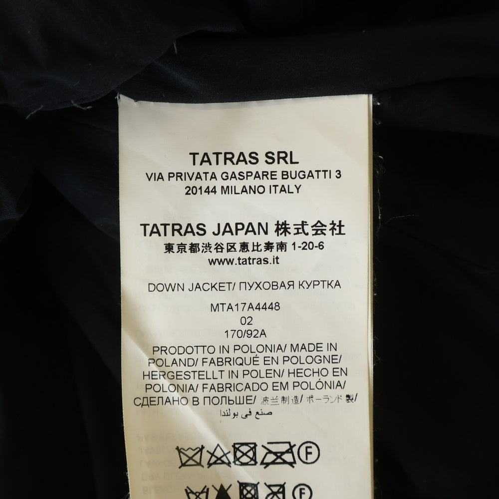 TATRAS(タトラス) 17AW TARO DOWN JACKET タロ フーデット ジップアップ ダウンジャケット ブラック MTA17A4448