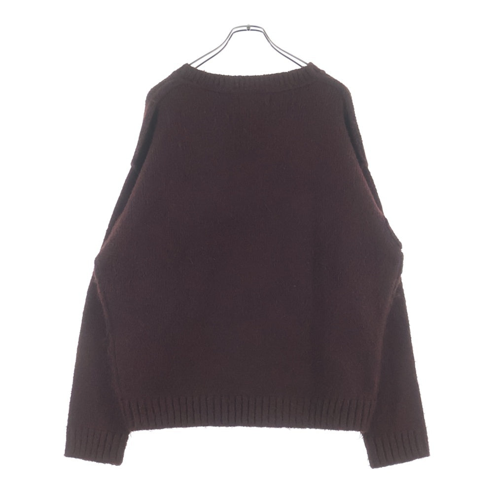 WTAPS(ダブルタップス) 25AW CREW NECK BVO / SWEATER / WOPL ウール混 クルーネックニットセーター バーガンディ 252MADT-KNM02