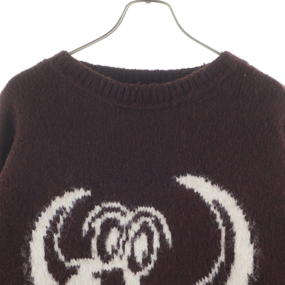 WTAPS(ダブルタップス) 25AW CREW NECK BVO / SWEATER / WOPL ウール混 クルーネックニットセーター バーガンディ 252MADT-KNM02