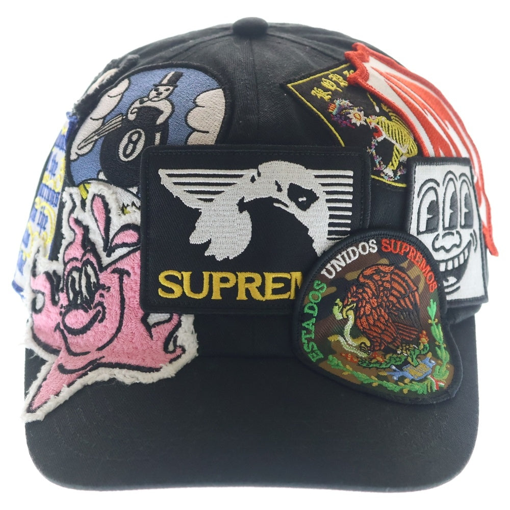 SUPREME(シュプリーム) 25SS Patches 6-Panel パッチズ 6パネル パッチワークデザイン キャップ 帽子 ブラック
