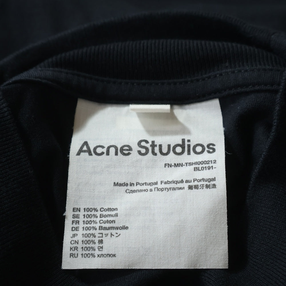 Acne Studios(アクネ ストゥディオズ) モックネック コットン 長袖Tシャツ カットソー ブラック FN-MN-TSHI000212