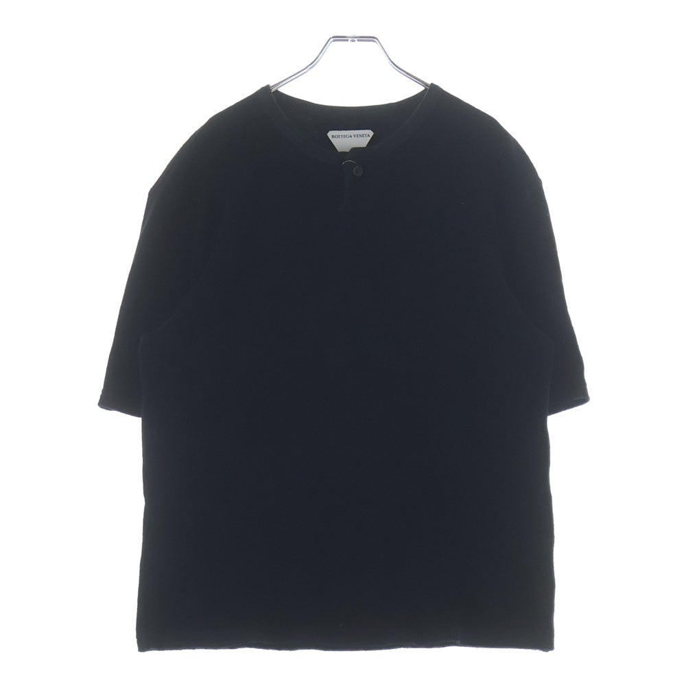 BOTTEGA VENETA(ボッテガヴェネタ) ヘンリーネック パイル地 半袖Tシャツ カットソー ブラック 656849 V0UE0