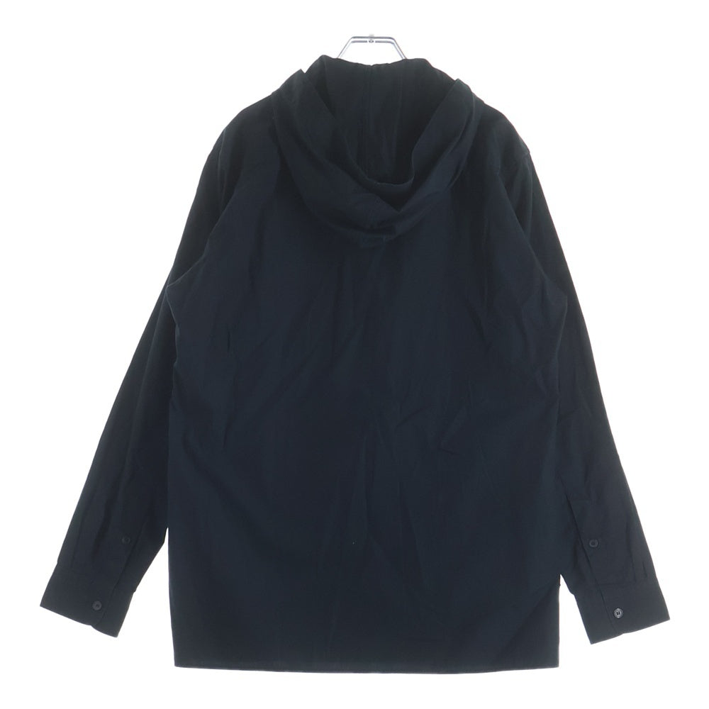 Yohji Yamamoto POUR HOMME(ヨウジヤマモト プールオム) フーデッドデザイン コットン 長袖シャツ ブラック HG-B66-096