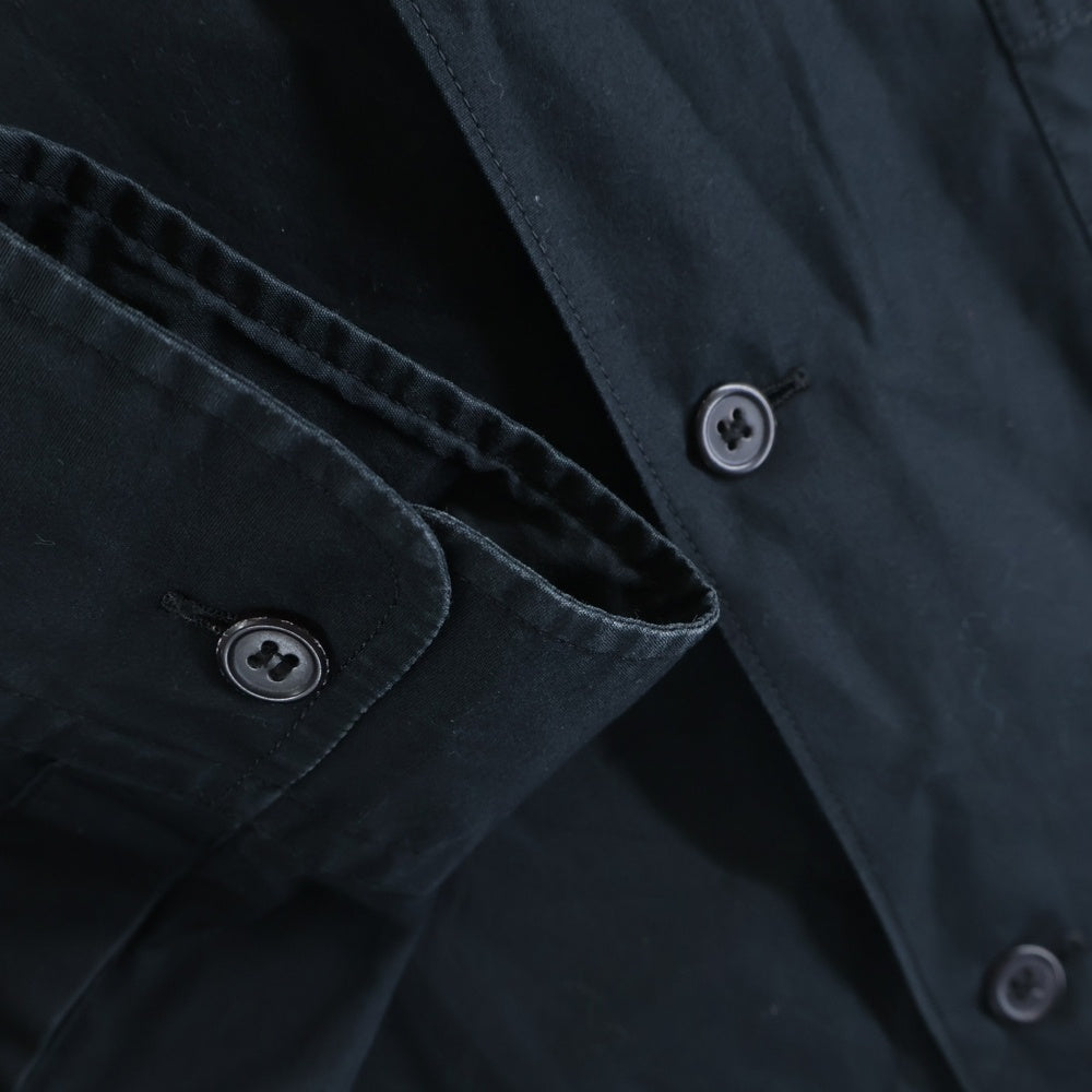 Yohji Yamamoto POUR HOMME(ヨウジヤマモト プールオム) フーデッドデザイン コットン 長袖シャツ ブラック HG-B66-096
