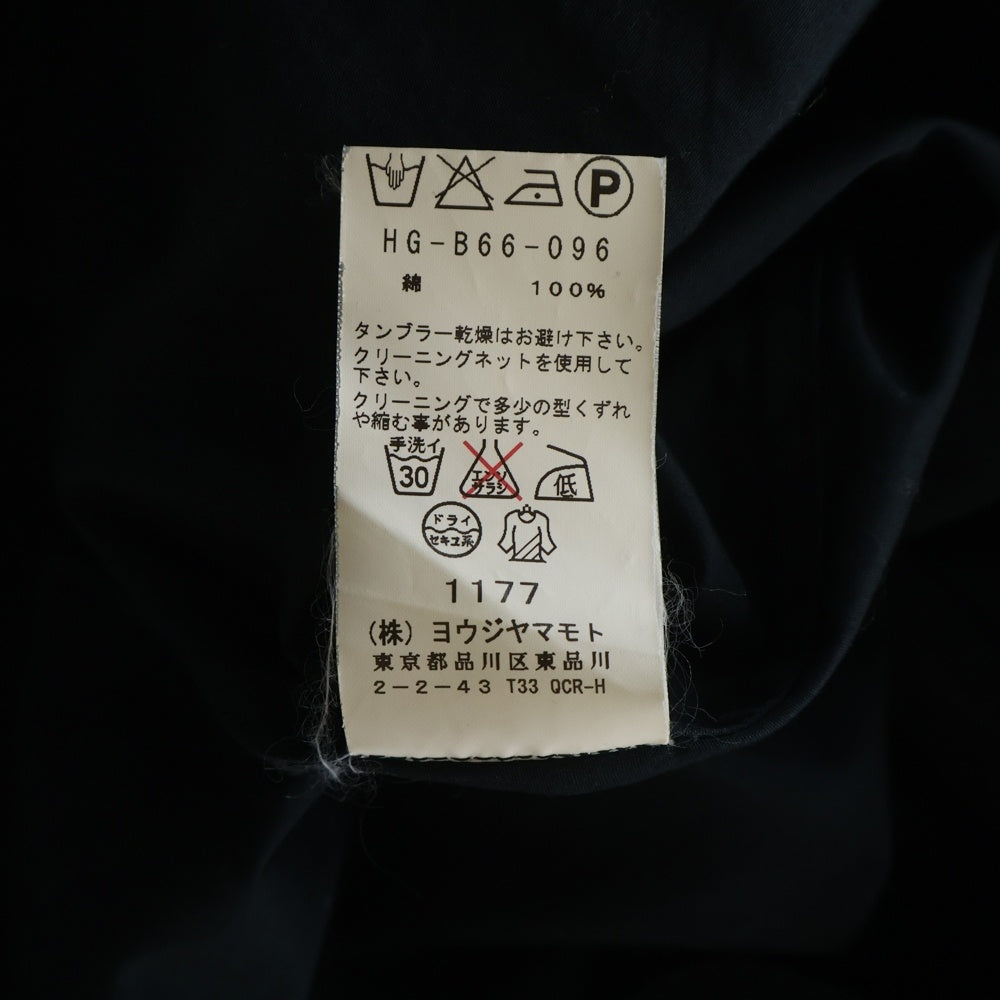 Yohji Yamamoto POUR HOMME(ヨウジヤマモト プールオム) フーデッドデザイン コットン 長袖シャツ ブラック HG-B66-096