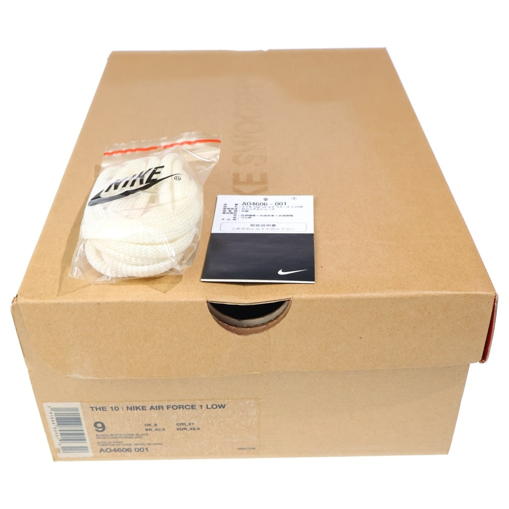 NIKE(ナイキ) ×OFF-WHITE THE 10 AIR FORCE 1 LOW オフホワイト ザテン エアフォース ローカットスニーカー ブラック US9/27cm AO4606-001