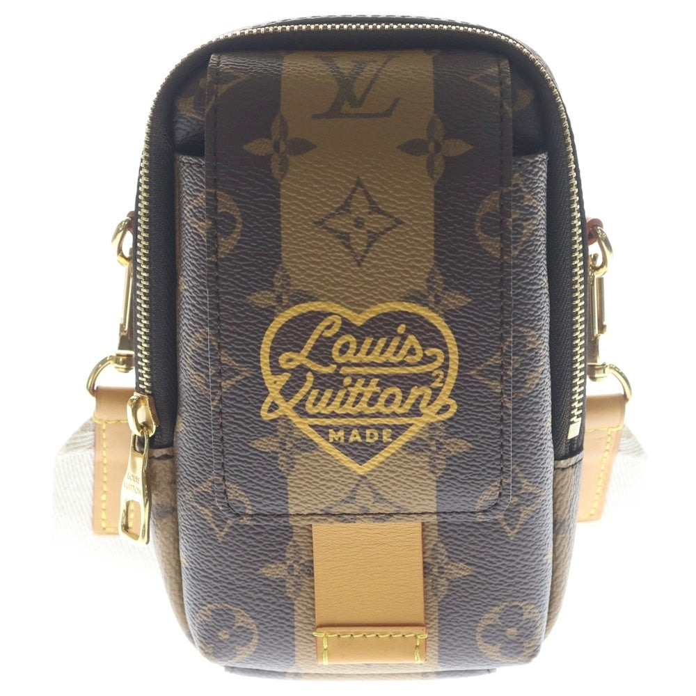 LOUIS VUITTON(ルイヴィトン) ×NIGO モノグラム ストライプ ダブル フォン ショルダーバッグ ブラウン M81005 RFID