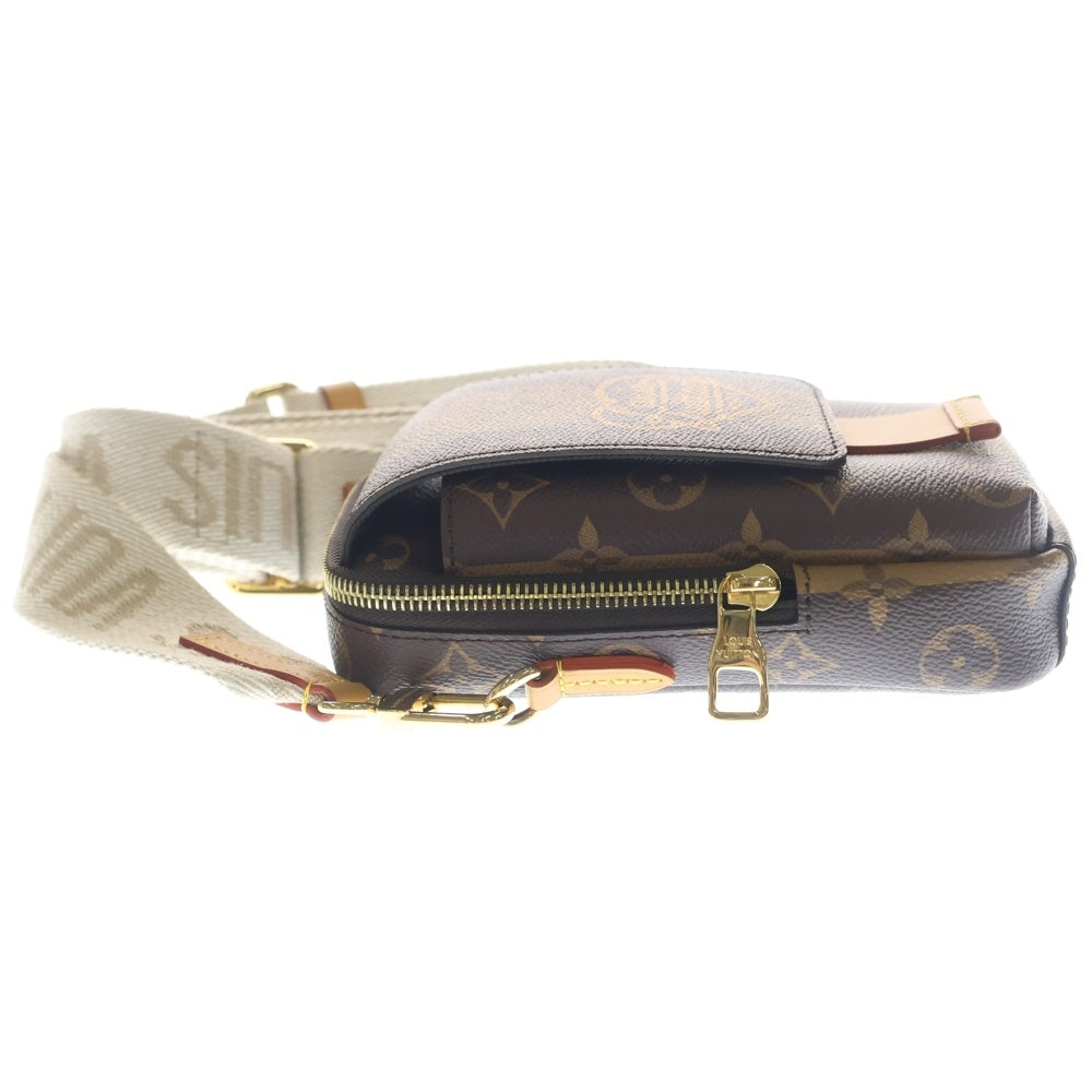 LOUIS VUITTON(ルイヴィトン) ×NIGO モノグラム ストライプ ダブル フォン ショルダーバッグ ブラウン M81005 RFID