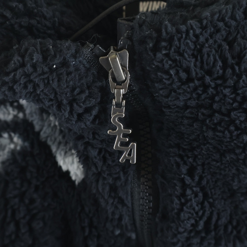 WIND AND SEA(ウィンダンシー) WDS PALM TREE PATTERN FLEECE PARKA パルムツリーパターン フリース フーデッドジャケット ブラック WDS-0-PMT-23-Q2-JK-01