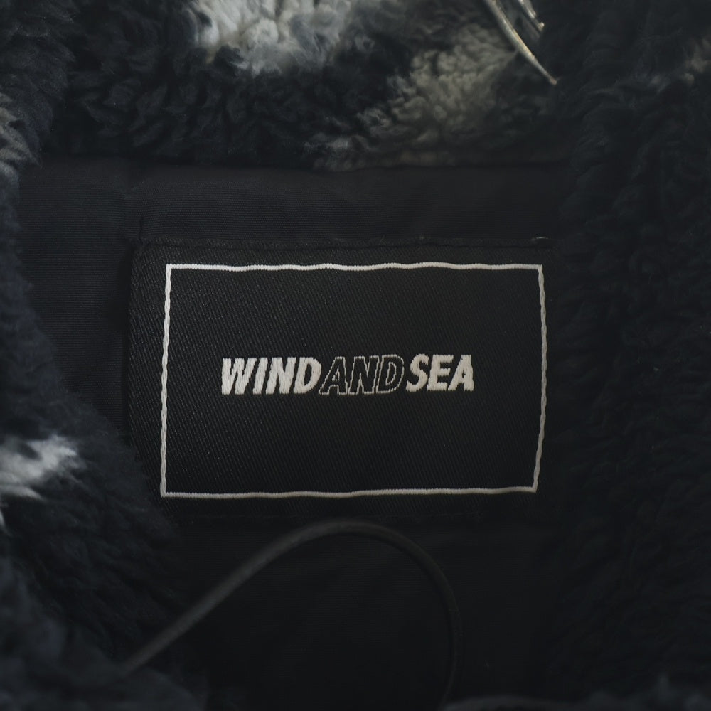 WIND AND SEA(ウィンダンシー) WDS PALM TREE PATTERN FLEECE PARKA パルムツリーパターン フリース フーデッドジャケット ブラック WDS-0-PMT-23-Q2-JK-01