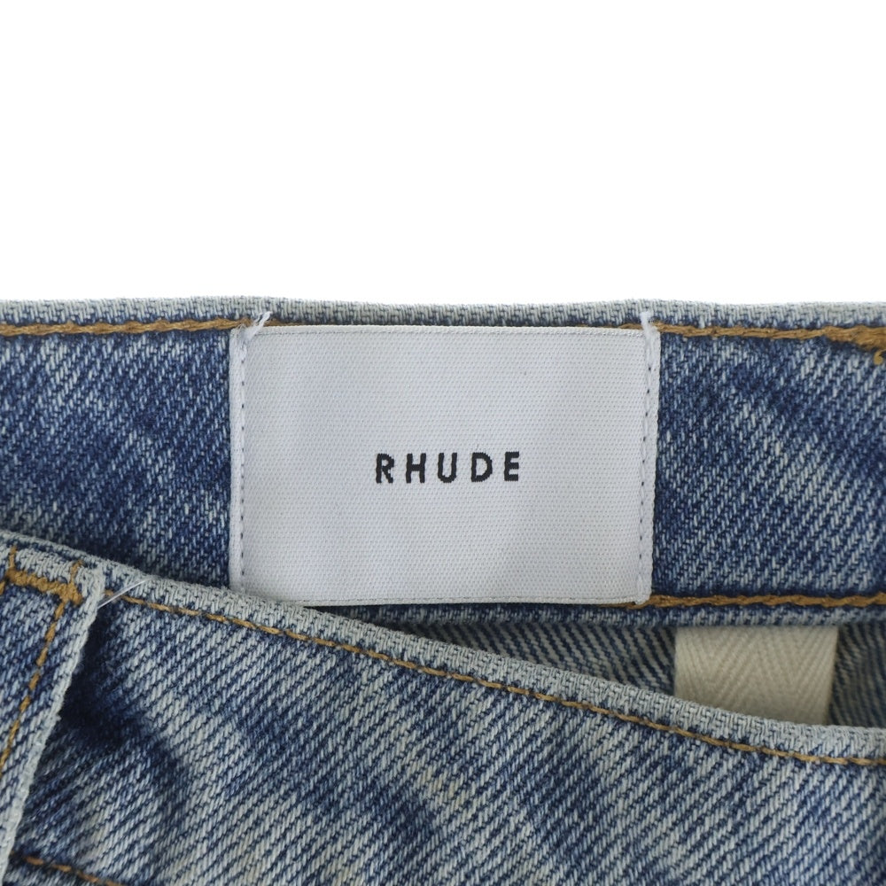 RHUDE(ルード) REZA DENIM DOUBLE KNEE PANT レザ ダブルニー ジップフライ デニムパンツ インディゴ