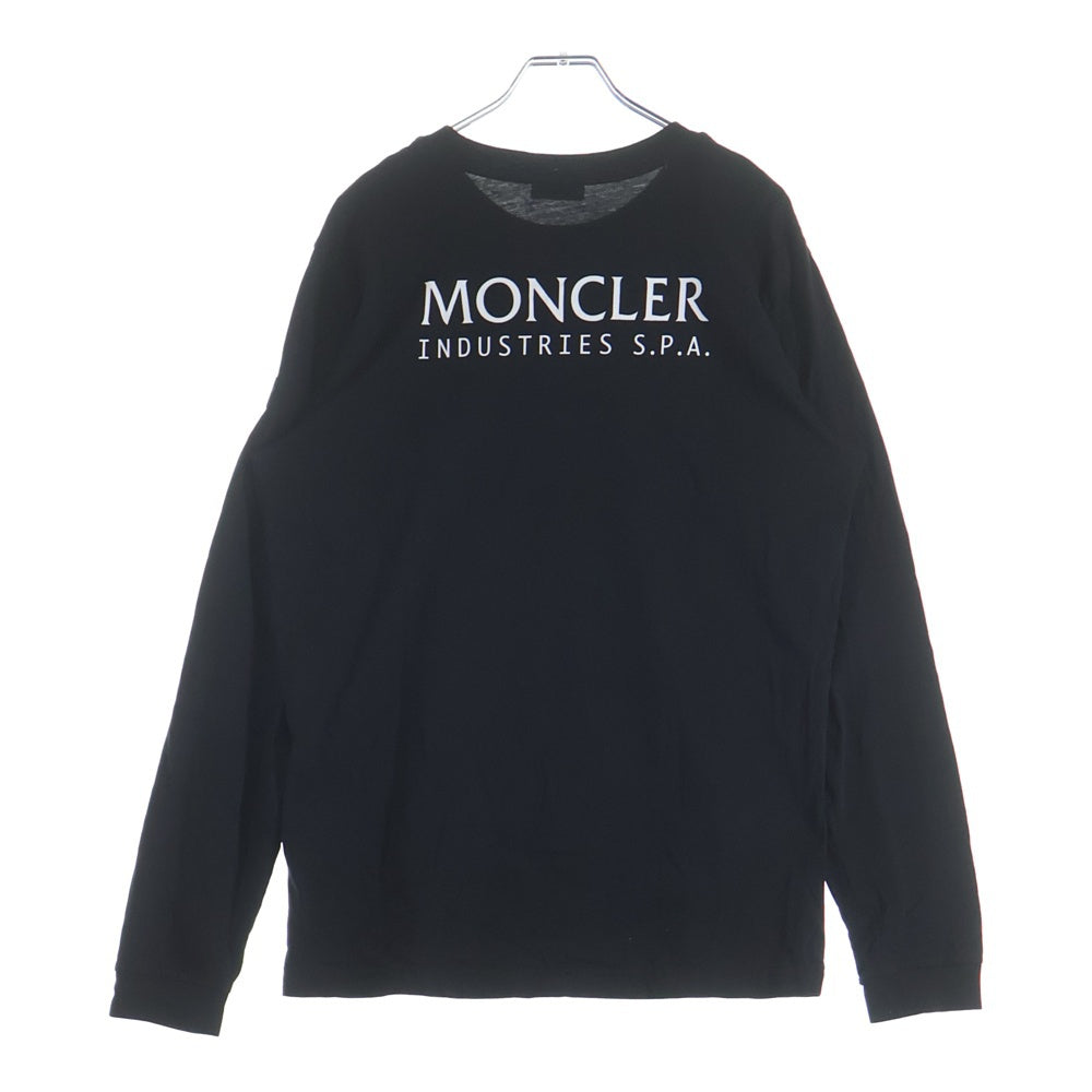 MONCLER(モンクレール) 24AW LS T-SHIRT ロゴプリント クルーネック長袖Tシャツ ロングスリーブカットソー ブラック J20918D00005