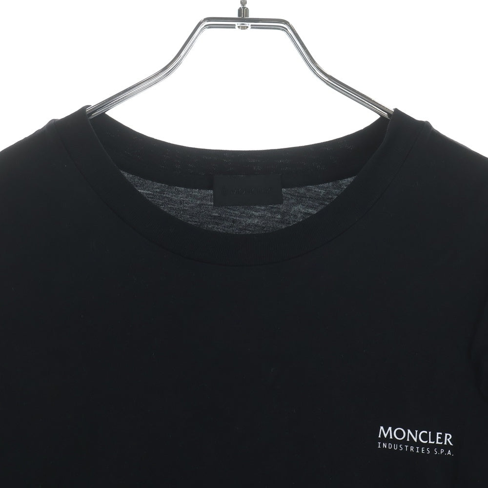 MONCLER(モンクレール) 24AW LS T-SHIRT ロゴプリント クルーネック長袖Tシャツ ロングスリーブカットソー ブラック J20918D00005