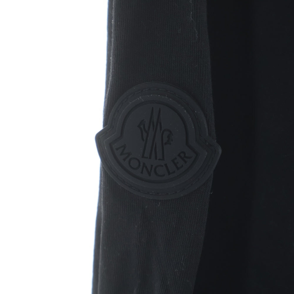 MONCLER(モンクレール) 24AW LS T-SHIRT ロゴプリント クルーネック長袖Tシャツ ロングスリーブカットソー ブラック J20918D00005