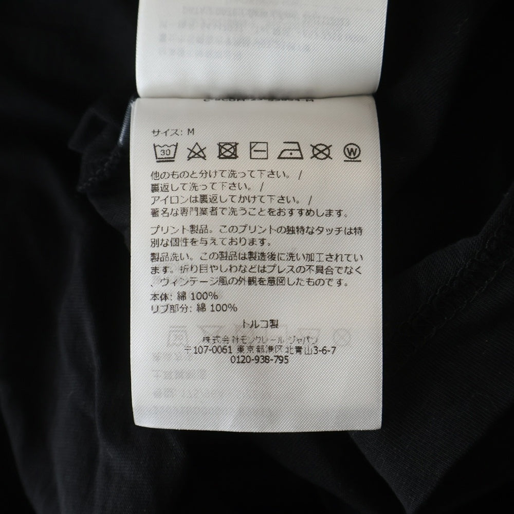 MONCLER(モンクレール) 24AW LS T-SHIRT ロゴプリント クルーネック長袖Tシャツ ロングスリーブカットソー ブラック J20918D00005