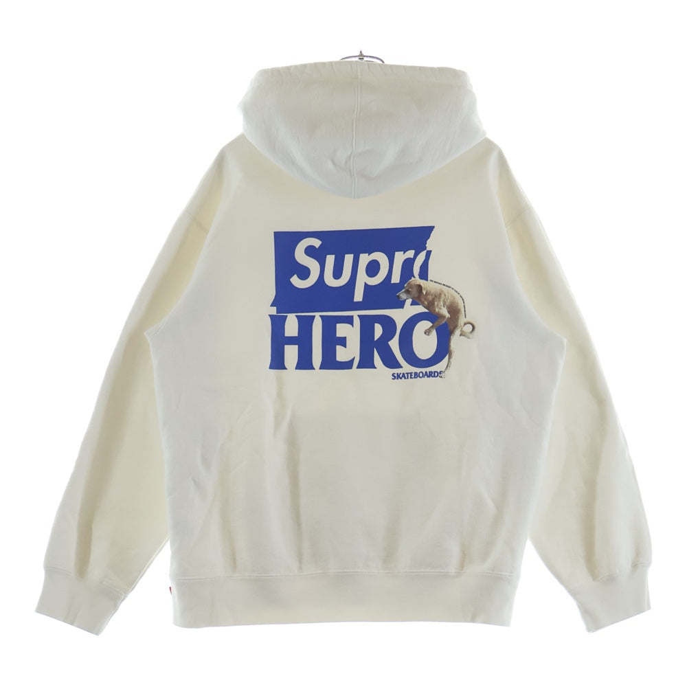 SUPREME(シュプリーム) 22SS ANTIHERO Hooded Sweatshirt アンタイヒーロー ロゴプリント スウェット プルオーバーパーカー ホワイト