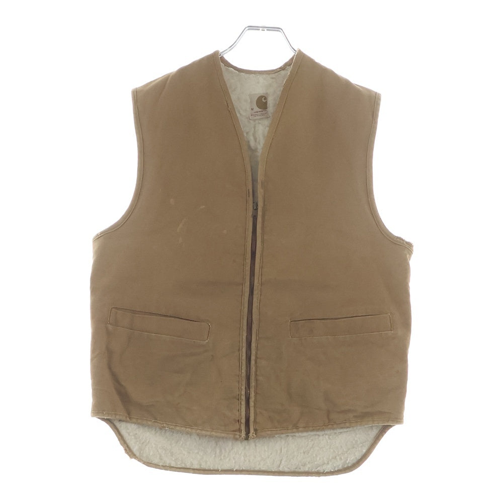 CARHARTT(カーハート) 70S VINTAGE Duck Vest ダック地 裏ボア ベスト ジャケット ヴィンテージ ブラウン キャメル