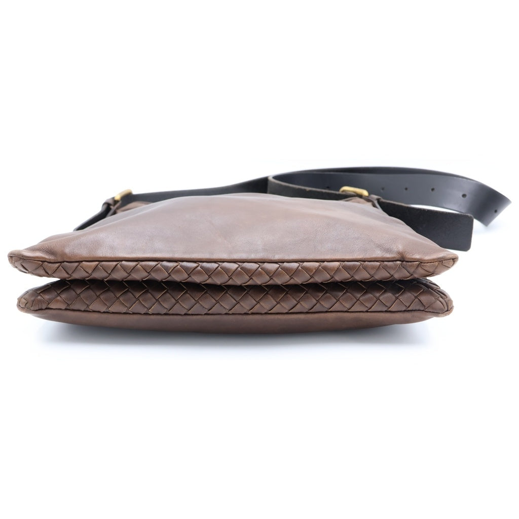 BOTTEGA VENETA(ボッテガヴェネタ) イントレチャート レザー ショルダーバッグ ブラウン 161286