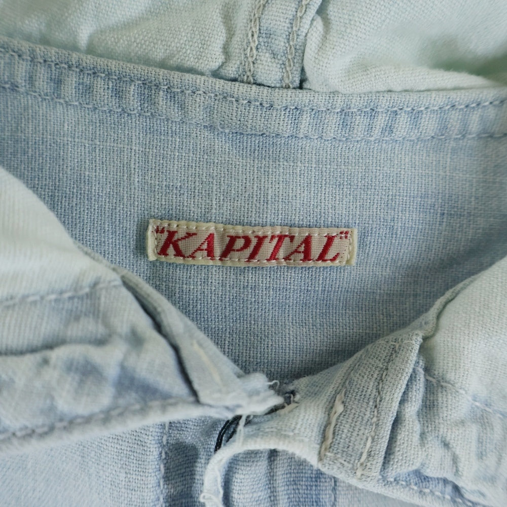 KAPITAL(キャピタル) コットン フーデッド デニム長袖シャツ インディゴ