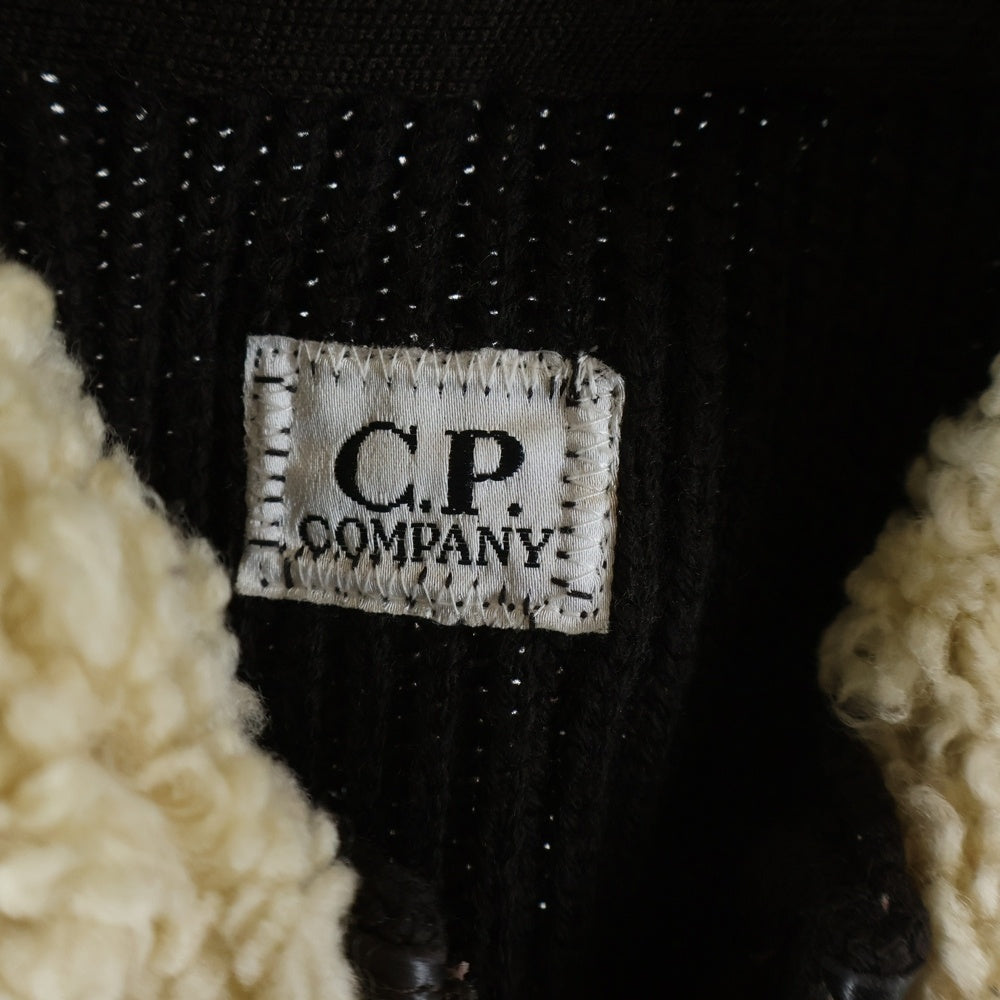 C.P. Company(シーピーカンパニー) 06AW ARCHIVE アーカイブ レザー ニット切替 ムートンジャケット ブラウン