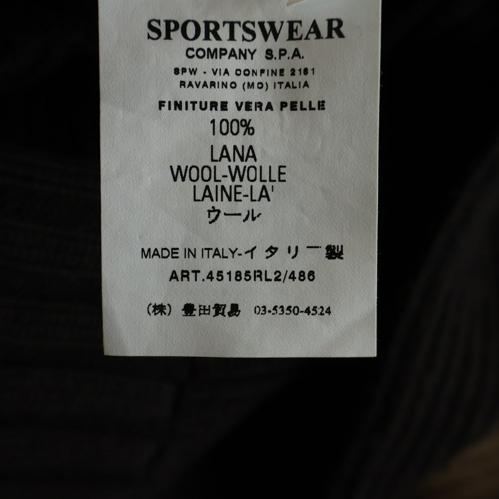 C.P. Company(シーピーカンパニー) 06AW ARCHIVE アーカイブ レザー ニット切替 ムートンジャケット ブラウン