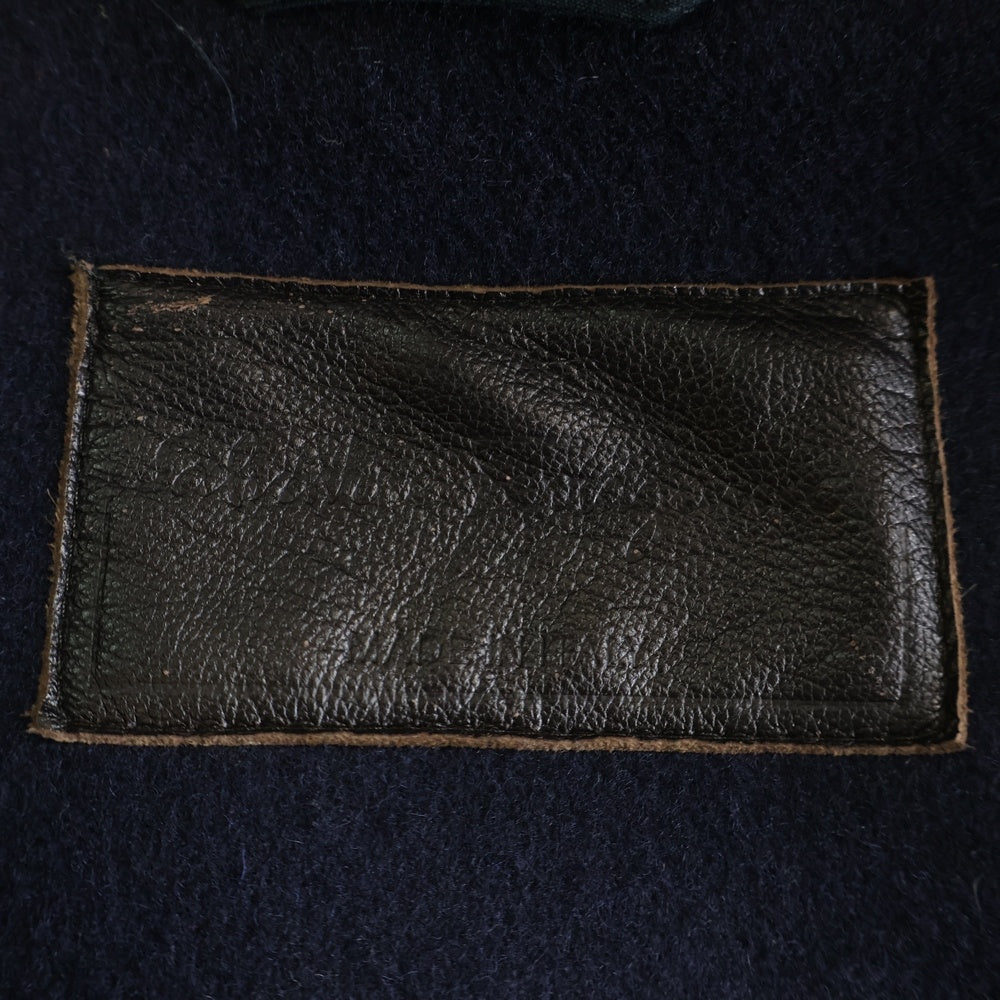 Salvatore Ferragamo(サルヴァトーレ フェラガモ) ウール混 ファーフーデッド ダッフルコート ネイビー