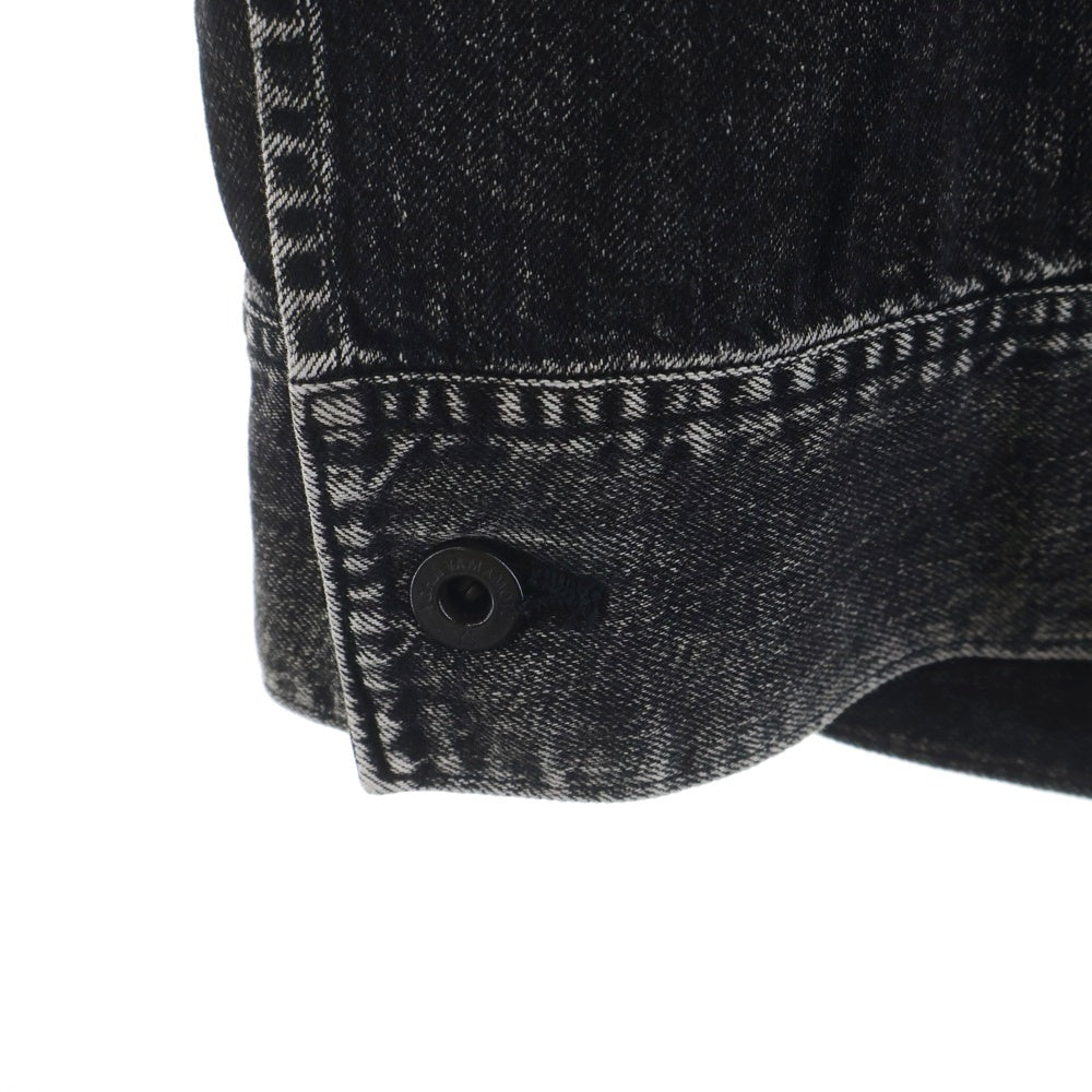 Y's(ワイズ) 8OZ DENIM CHEMICAL WASH HEM CUFFS SAROUEL PANTS エイトオンス ケミカルウォッシュ ヘムカフス サルエルデニムパンツ レディース ブラック YK-P23-008