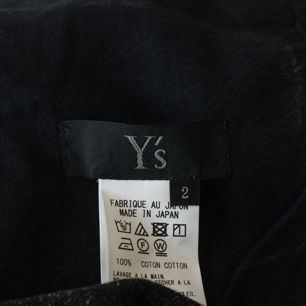 Y's(ワイズ) 8OZ DENIM CHEMICAL WASH HEM CUFFS SAROUEL PANTS エイトオンス ケミカルウォッシュ ヘムカフス サルエルデニムパンツ レディース ブラック YK-P23-008