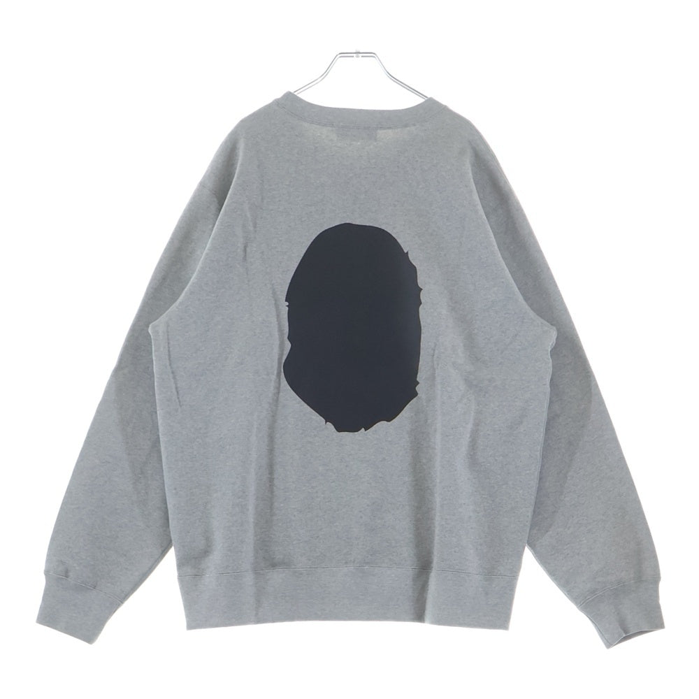 A BATHING APE(アベイシングエイプ) BIG APE HEAD CREWNECK SWEATSHIRT ビッグ エイプ ヘッド クルーネック スウェット グレー 1M30113006