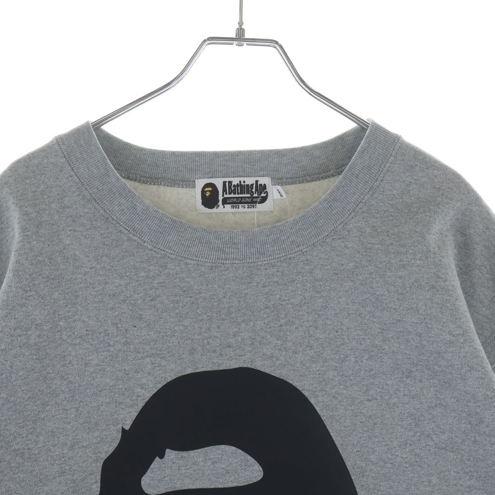 A BATHING APE(アベイシングエイプ) BIG APE HEAD CREWNECK SWEATSHIRT ビッグ エイプ ヘッド クルーネック スウェット グレー 1M30113006