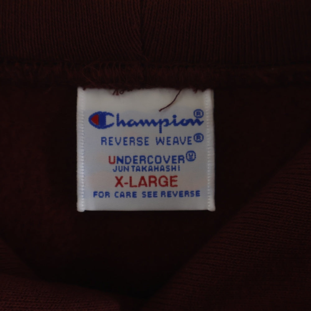 CHAMPION(チャンピオン) 25AW×UNDERCOVER REVERSE WEAVE アンダーカバー リバースウィーブ ビーズロゴ プルオーバー パーカー レッド CWSC124