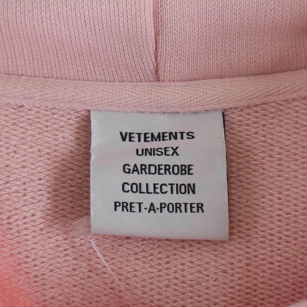 VETEMENTS(ヴェトモン) 21AW DOLPHIN HEARTS HOODIE ドルフィン ハート 両面プリント プルオーバー パーカー スウェット ピンク UA52TR790P