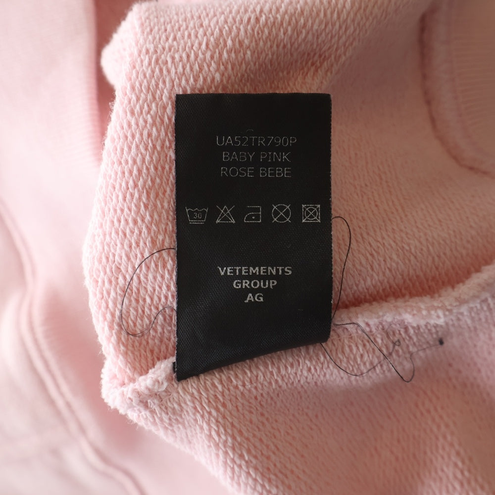VETEMENTS(ヴェトモン) 21AW DOLPHIN HEARTS HOODIE ドルフィン ハート 両面プリント プルオーバー パーカー スウェット ピンク UA52TR790P