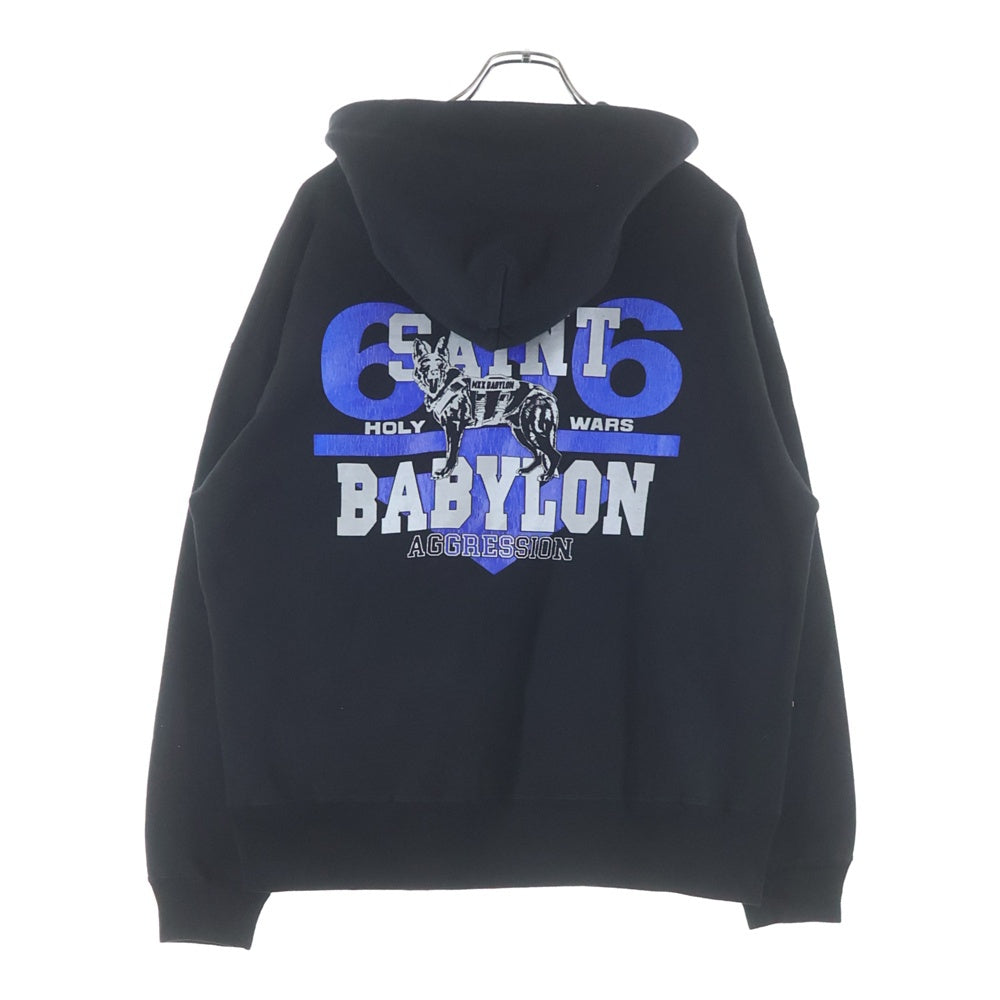 SAINT MICHAEL(セントマイケル) 25AW BBLN HOODIE バビロン プルオーバーフーディー パーカー ブラック SM-HR1-0000-C50