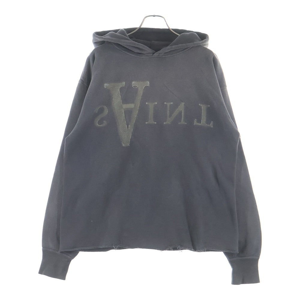 SAINT MICHAEL(セントマイケル) 25AW HOODIE ANARCHY アナーキー カットオフ プルオーバーフーディー パーカー ブラック SM-HR1-0000-119