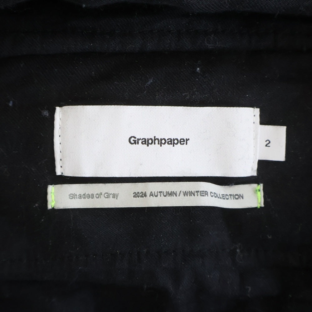 Graphpaper(グラフペーパー) 24AW Compact Velour Easy Pants コンパクト ベロアイージーパンツ ブラック GM243-70292