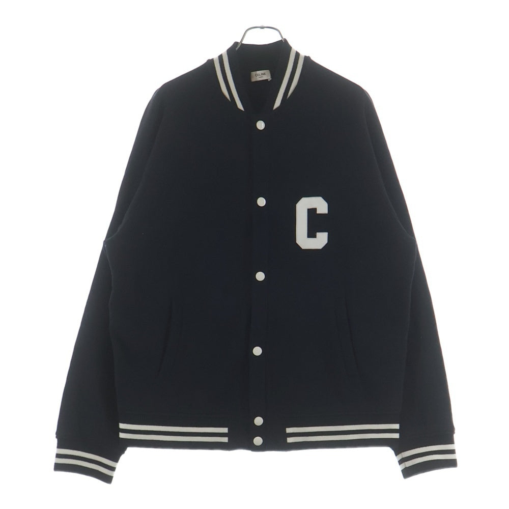 CELINE セリーヌ 22AW カレッジロゴ スウェット テディジャケット ブラック 2Y815345F CELINE(セリーヌ) 22AW カレッジロゴ スウェット テディジャケット