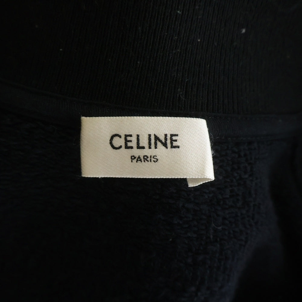 CELINE(セリーヌ) 22AW カレッジロゴ スウェット テディジャケット ブラック 2Y815345F