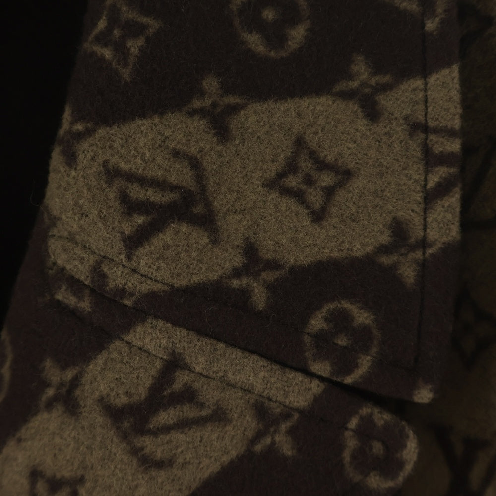 LOUIS VUITTON(ルイヴィトン) 22SS ×NIGO ニゴ モノグラム トランク ストライプ クロップドピーコート ブラウン RM221M I91 HMC01E