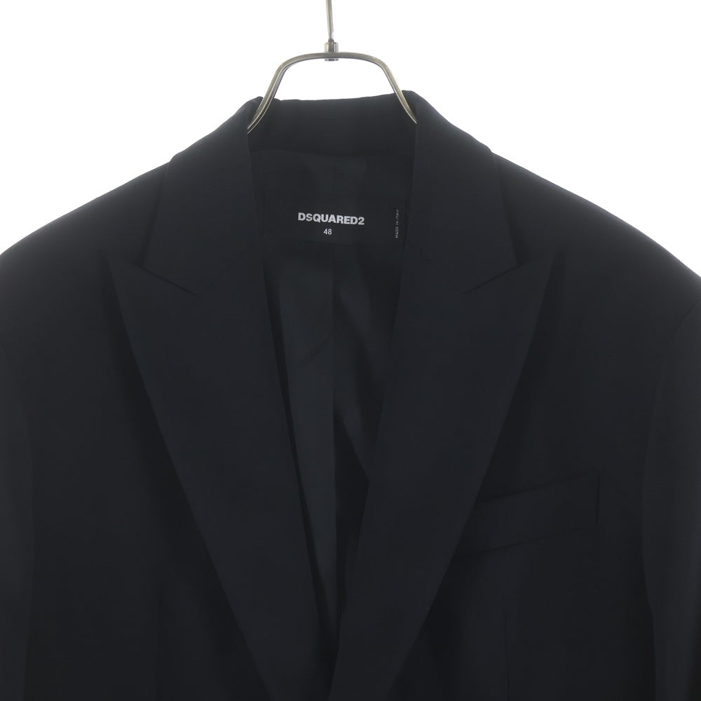 DSQUARED2(ディースクエアード) 21SS アームパッチデザイン ウール ポリウレタン テーラードジャケット ブラック S74BN1043