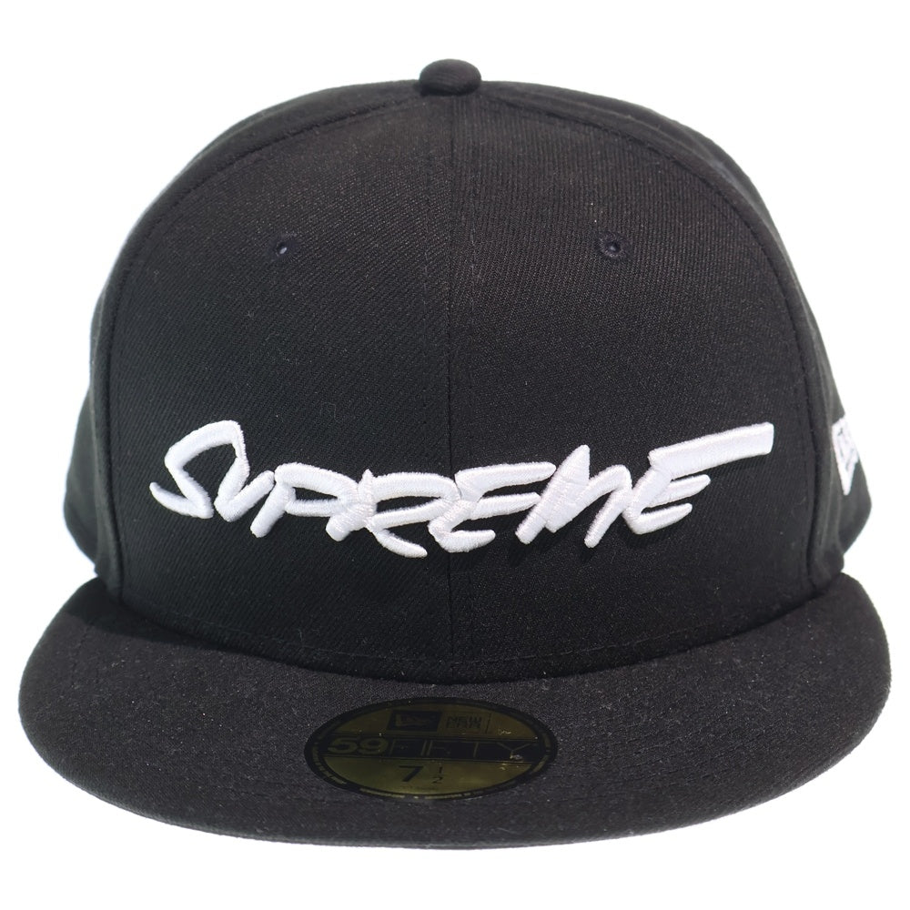 SUPREME(シュプリーム) 24SS×NEW ERA Futura Cap ニューエラ フーチュラ ロゴ刺繍 6パネル ベースボール キャップ 帽子 ブラック
