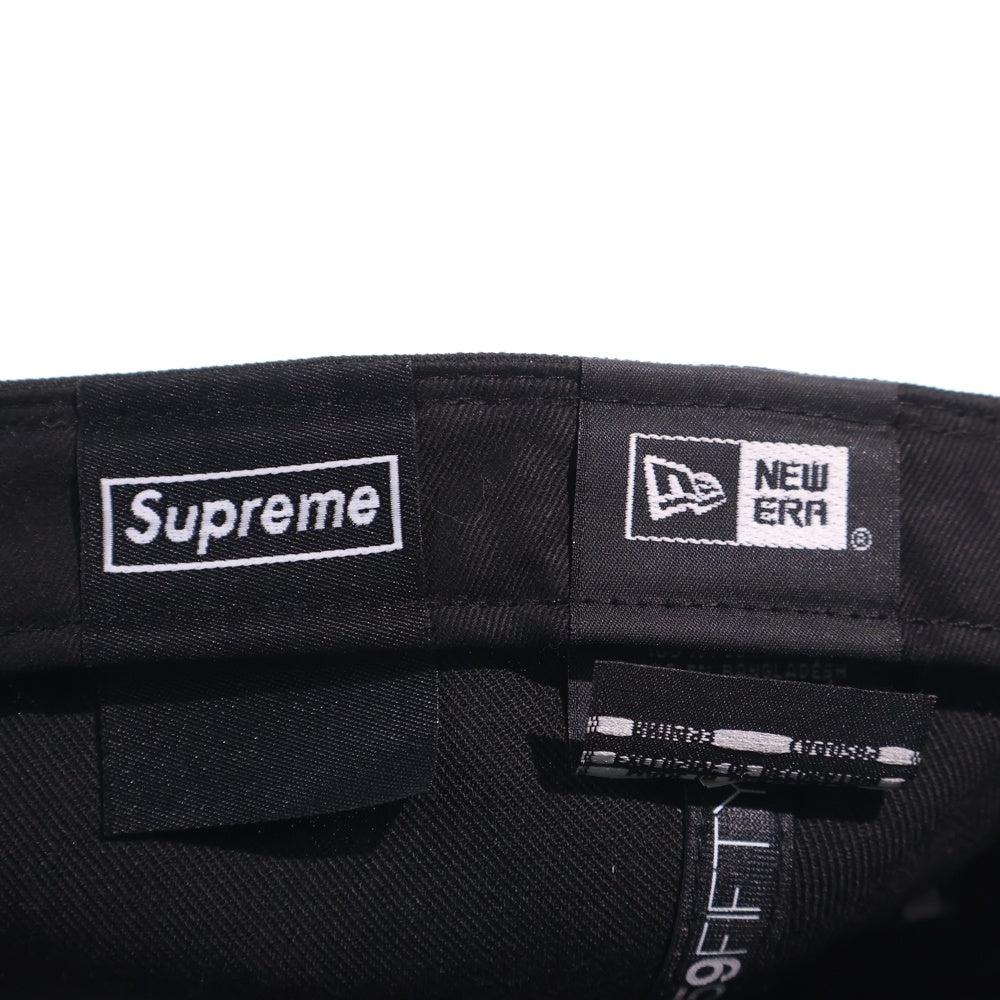 SUPREME(シュプリーム) 24SS×NEW ERA Futura Cap ニューエラ フーチュラ ロゴ刺繍 6パネル ベースボール キャップ 帽子 ブラック