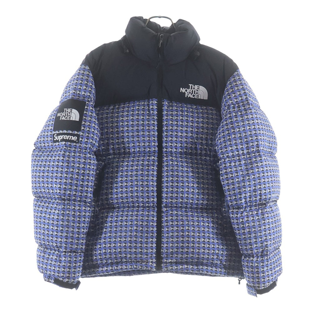 SUPREME(シュプリーム) 21SS×THE NORTH FACE Studded Nuptse Jacket スタッズ ヌプシ ダウンジャケット ブルー/ブラック ND42100I