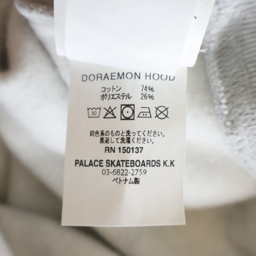 Palace Skateboards(パレススケートボーズ) 25AW ×DORAEMON HOOD ドラえもん 袖ロゴ プルオーバースウェットパーカー フーディー グレー P29CS032